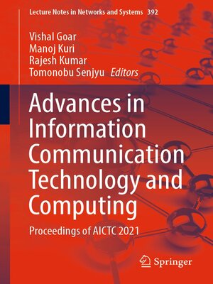 cover image of Advances in Information Communication Technology and Computing